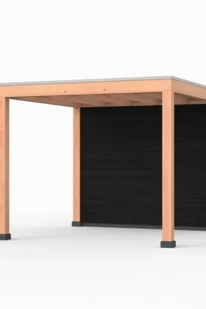 Douglas overkapping, 300 x 300, met achterwand, Westwood Elegant zwart Fabrieksprijs